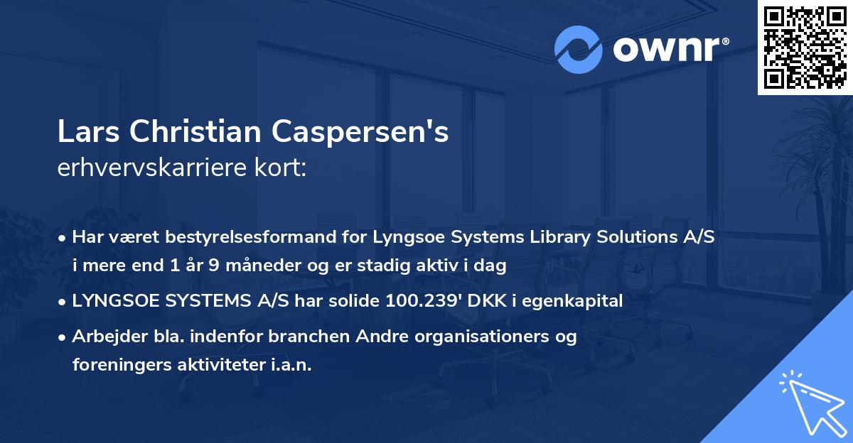 Lars Christian Caspersen's erhvervskarriere kort