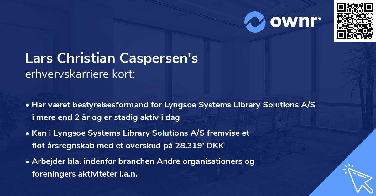 Lars Christian Caspersen's erhvervskarriere kort