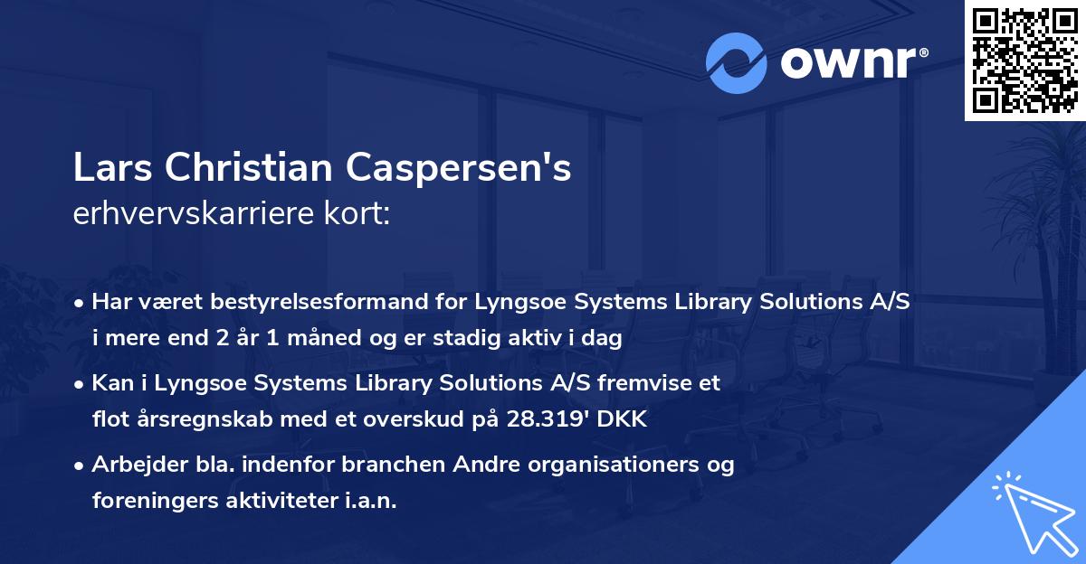Lars Christian Caspersen's erhvervskarriere kort