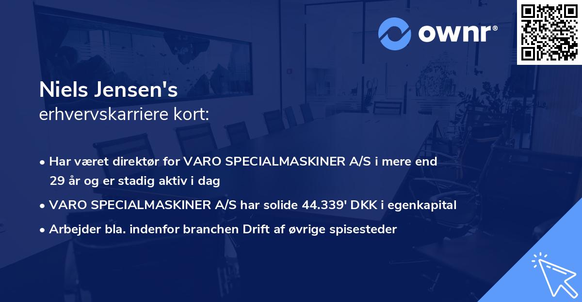 Niels Jensen's erhvervskarriere kort