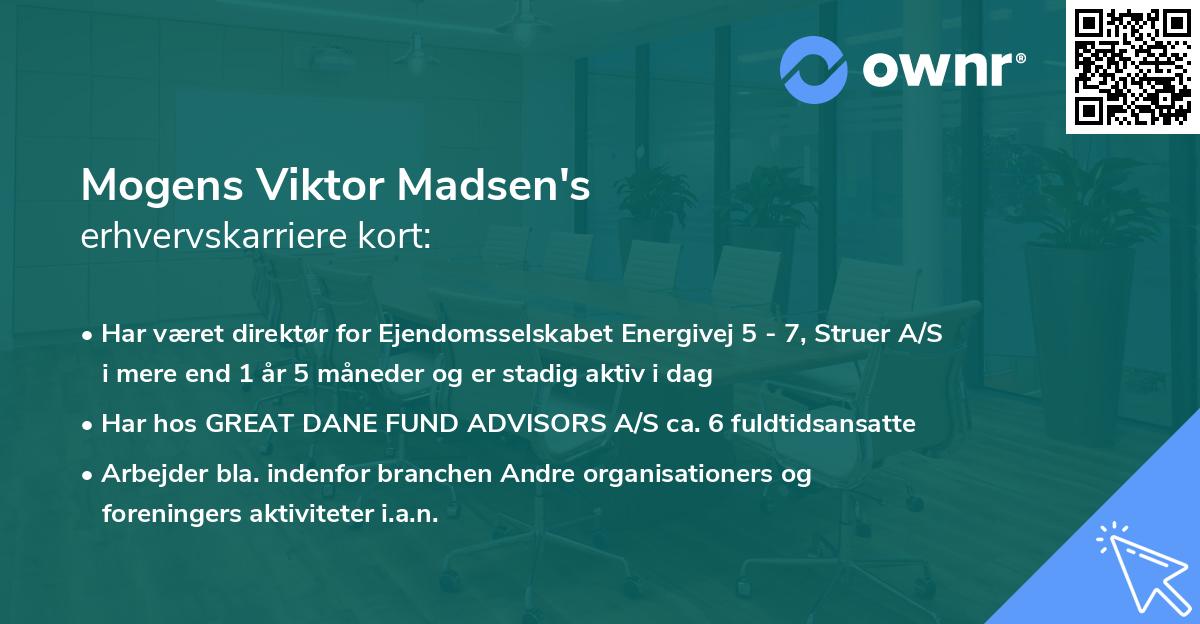 Mogens Viktor Madsen's erhvervskarriere kort