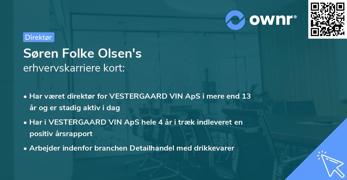 Søren Folke Olsen's erhvervskarriere kort