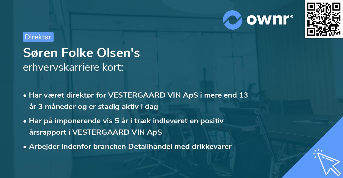 Søren Folke Olsen's erhvervskarriere kort