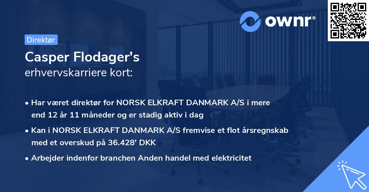 Casper Flodager's erhvervskarriere kort