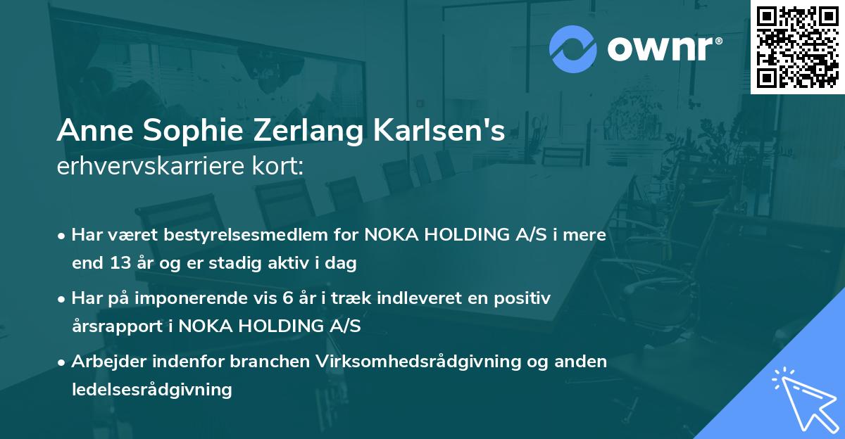 Anne Sophie Zerlang Karlsen's erhvervskarriere kort