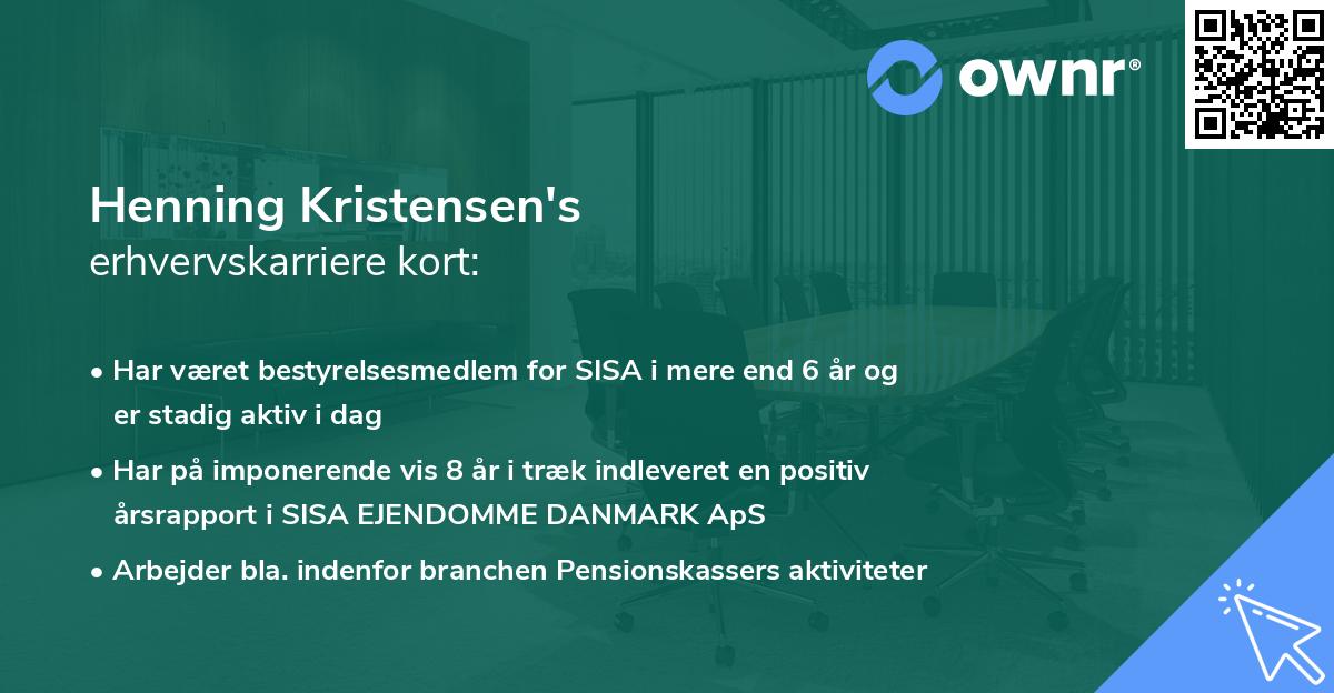 Henning Kristensen's erhvervskarriere kort