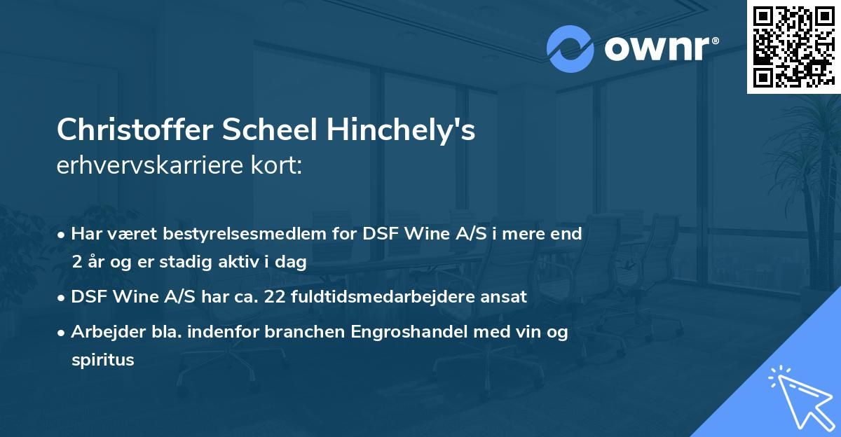 Christoffer Scheel Hinchely's erhvervskarriere kort