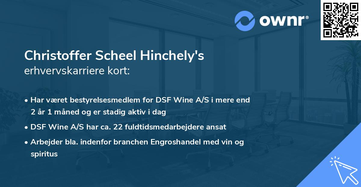 Christoffer Scheel Hinchely's erhvervskarriere kort