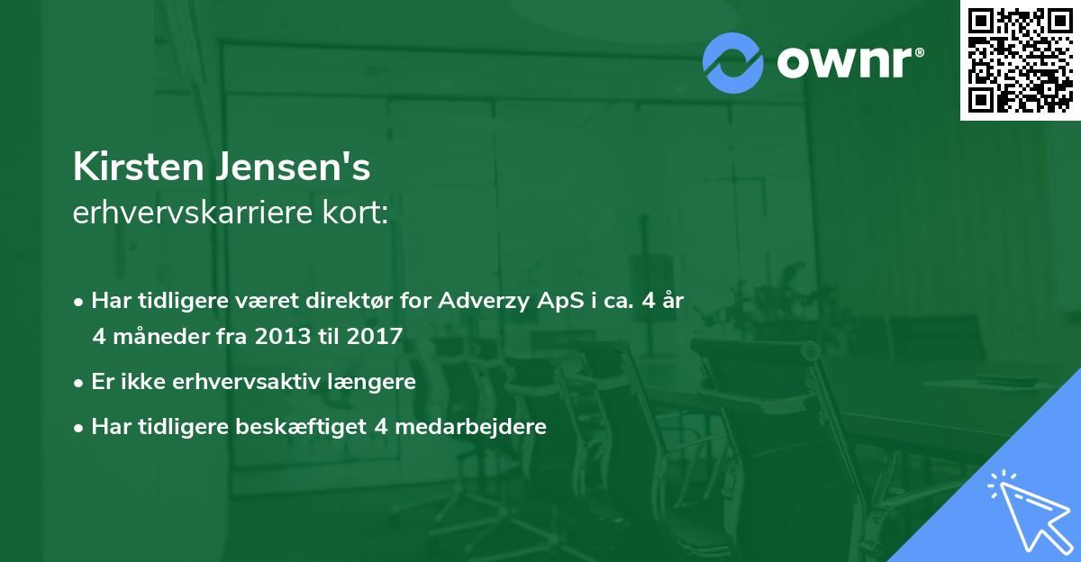 Kirsten Jensen's erhvervskarriere kort