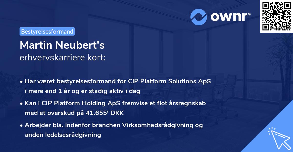 Martin Neubert's erhvervskarriere kort