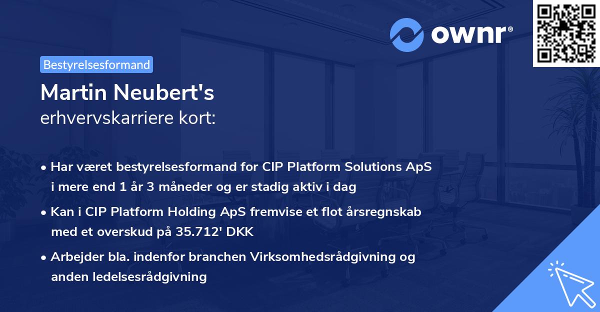 Martin Neubert's erhvervskarriere kort