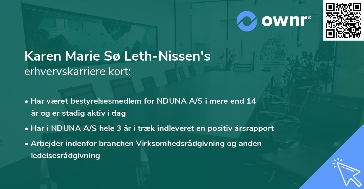 Karen Marie Sø Leth-Nissen's erhvervskarriere kort