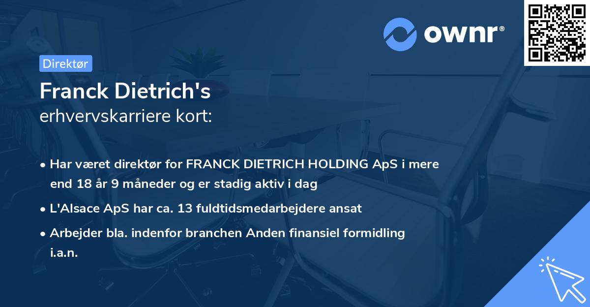 Franck Dietrich's erhvervskarriere kort