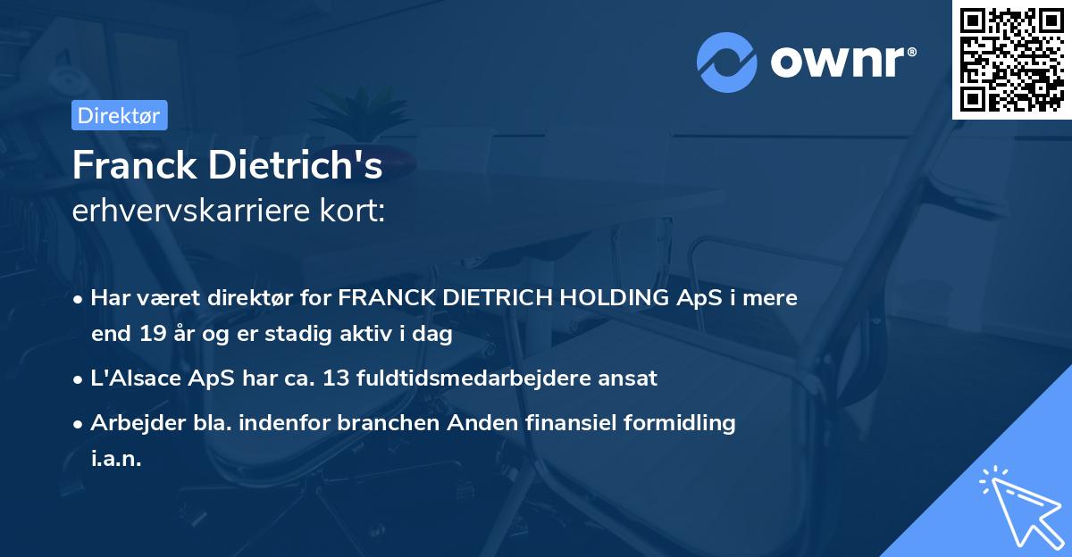 Franck Dietrich's erhvervskarriere kort