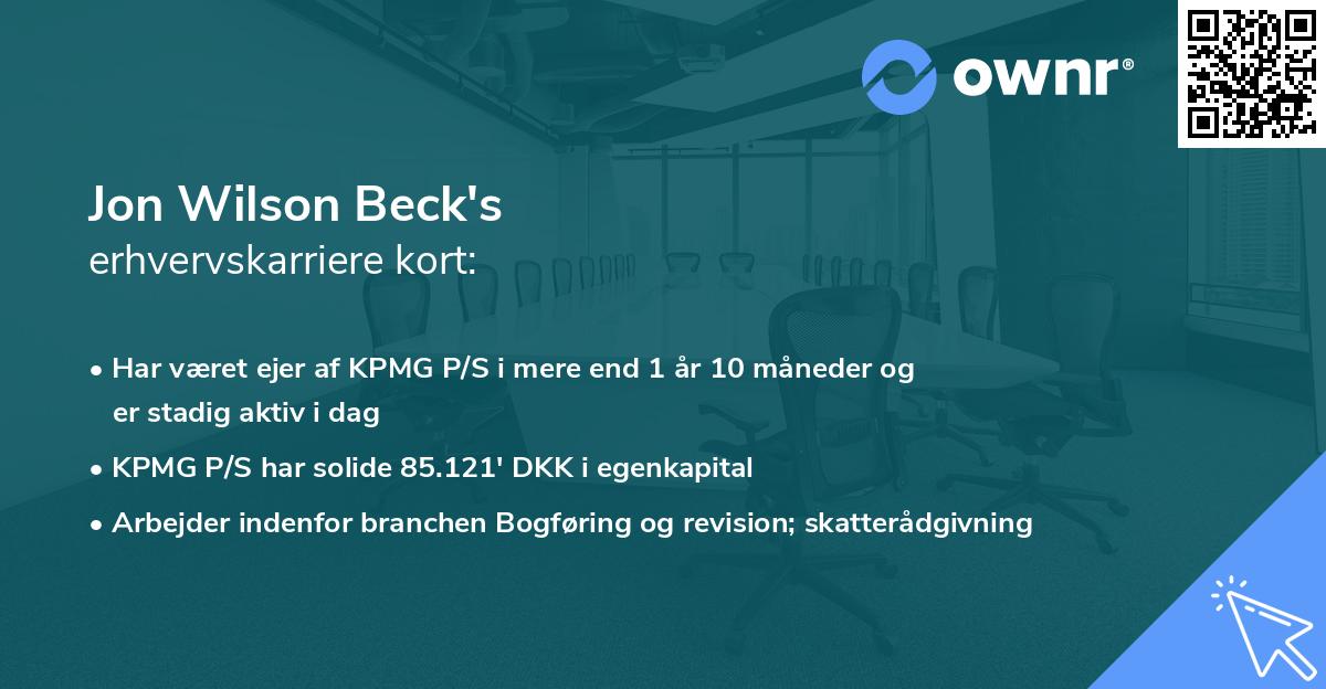 Jon Wilson Beck's erhvervskarriere kort