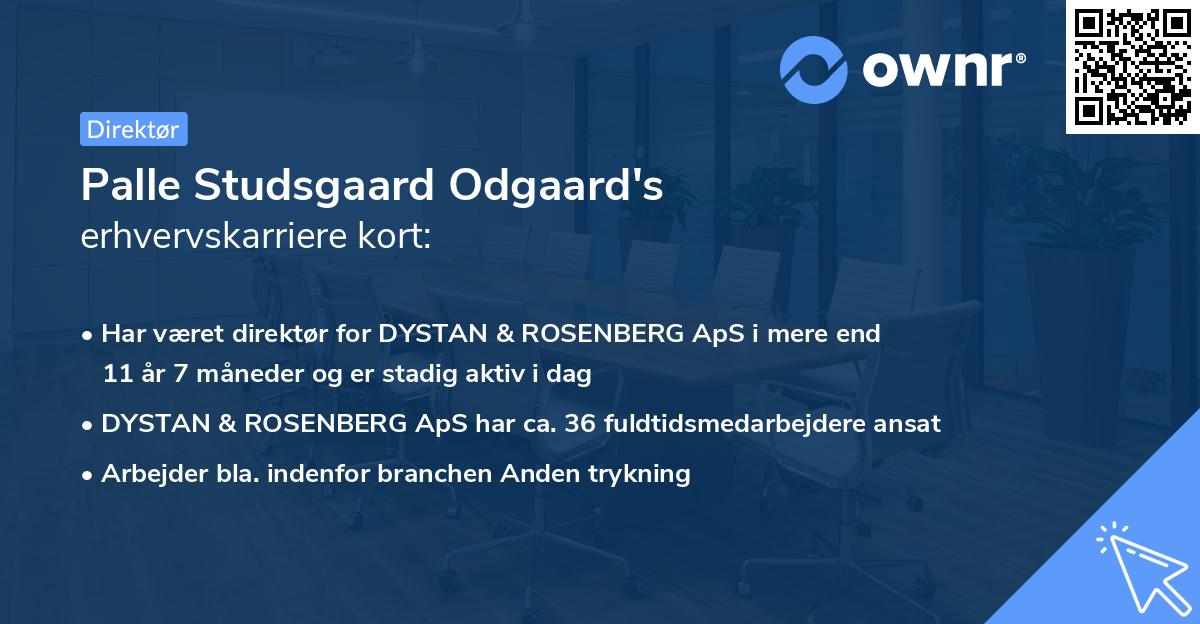 Palle Studsgaard Odgaard's erhvervskarriere kort