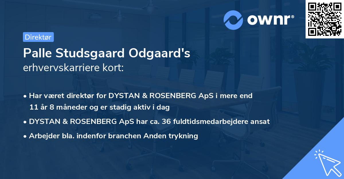 Palle Studsgaard Odgaard's erhvervskarriere kort