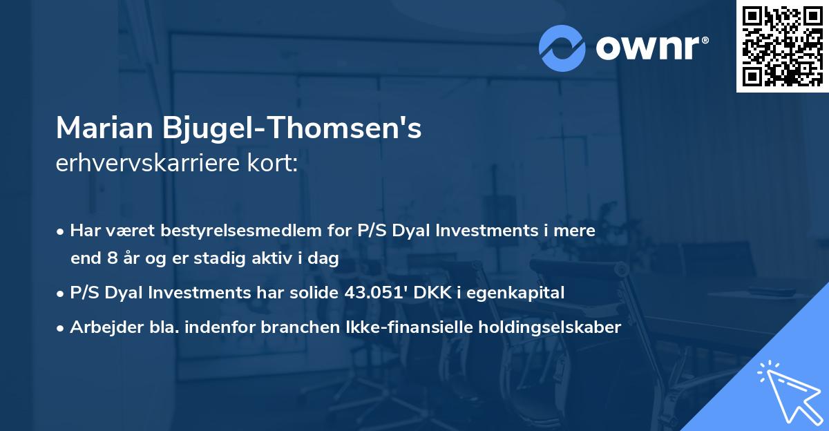 Marian Bjugel-Thomsen's erhvervskarriere kort
