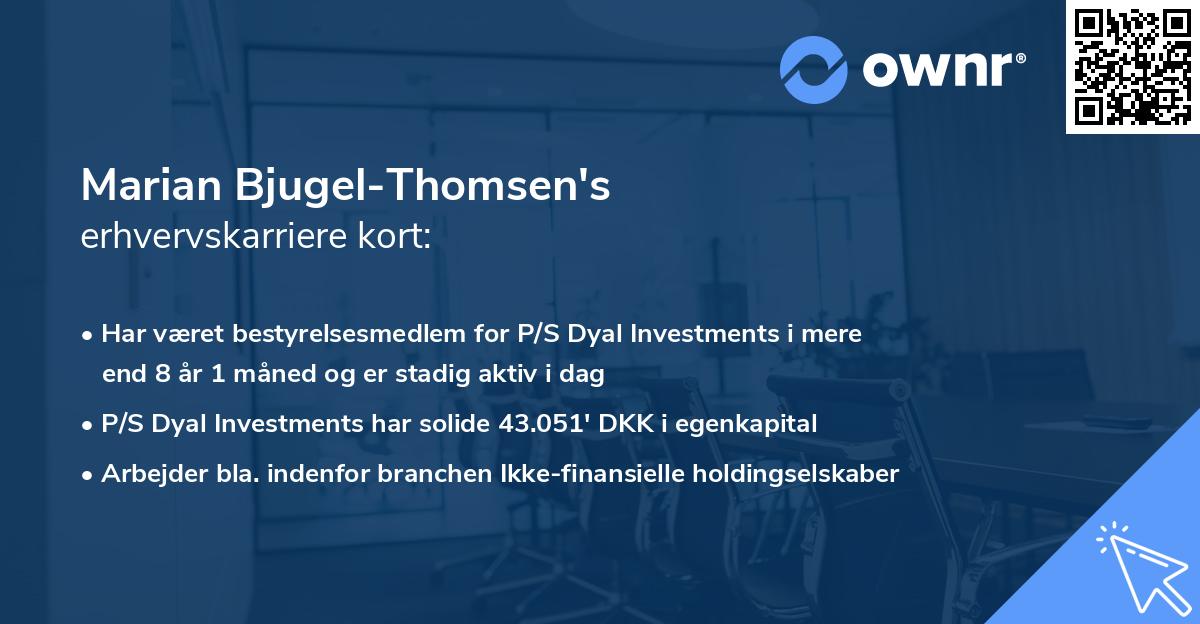 Marian Bjugel-Thomsen's erhvervskarriere kort