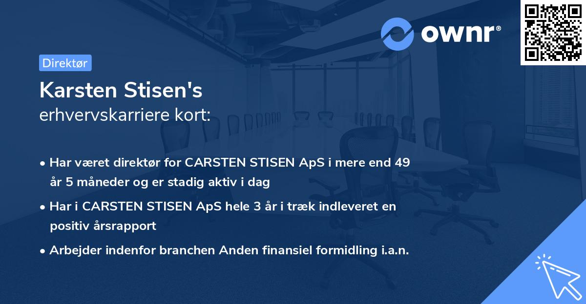 Karsten Stisen's erhvervskarriere kort