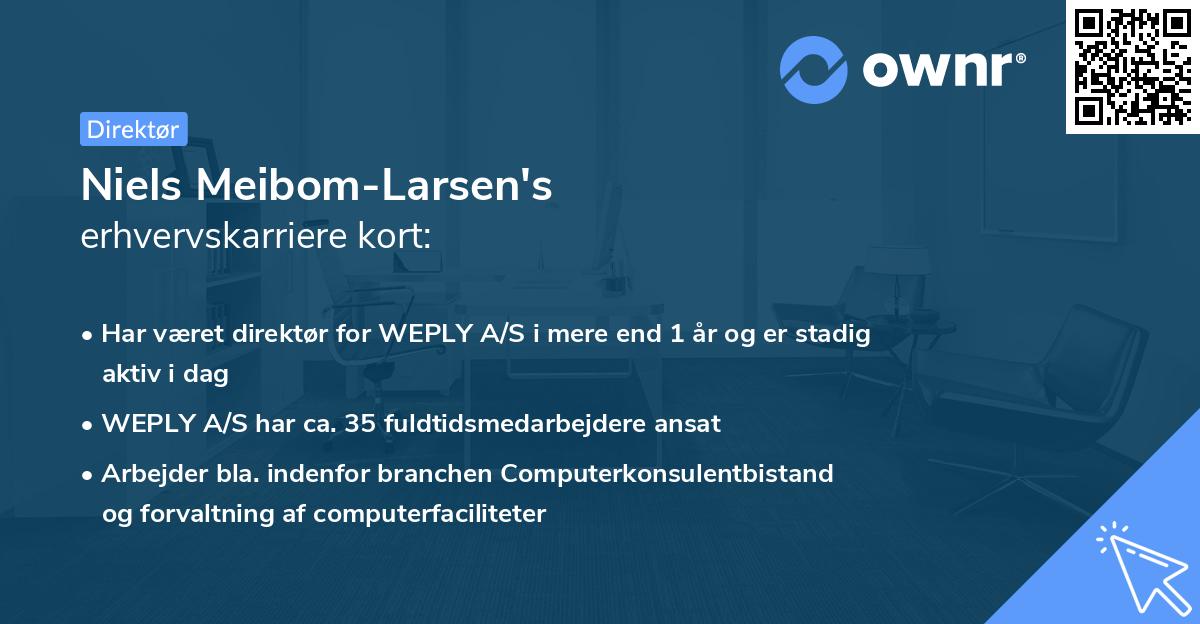 Niels Meibom-Larsen's erhvervskarriere kort