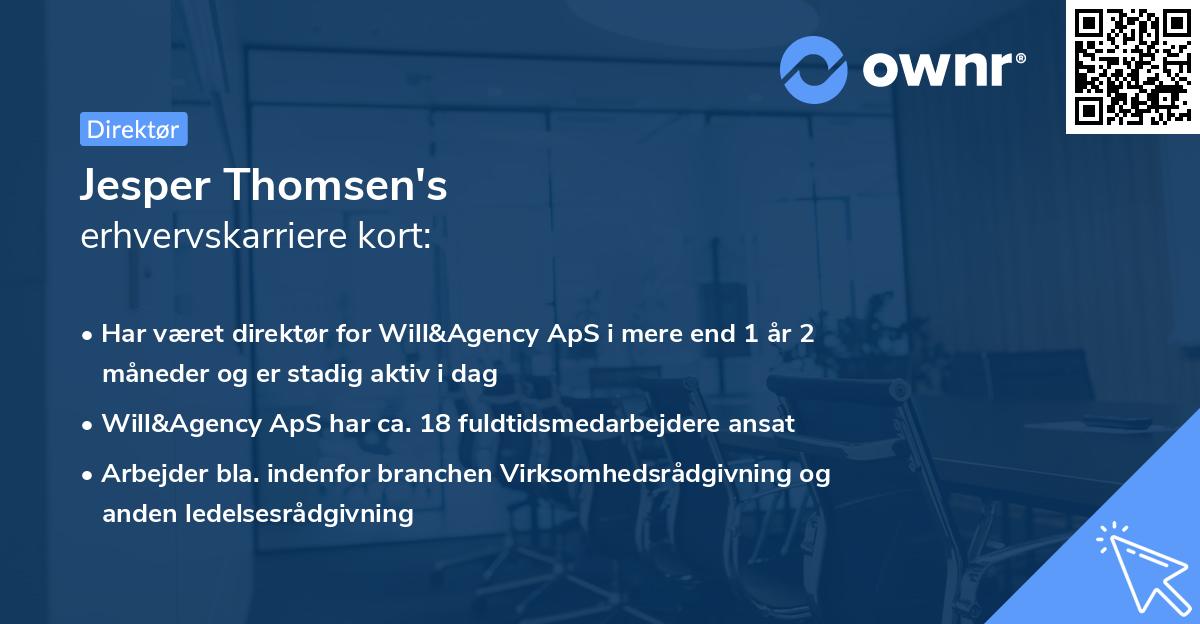 Jesper Thomsen's erhvervskarriere kort