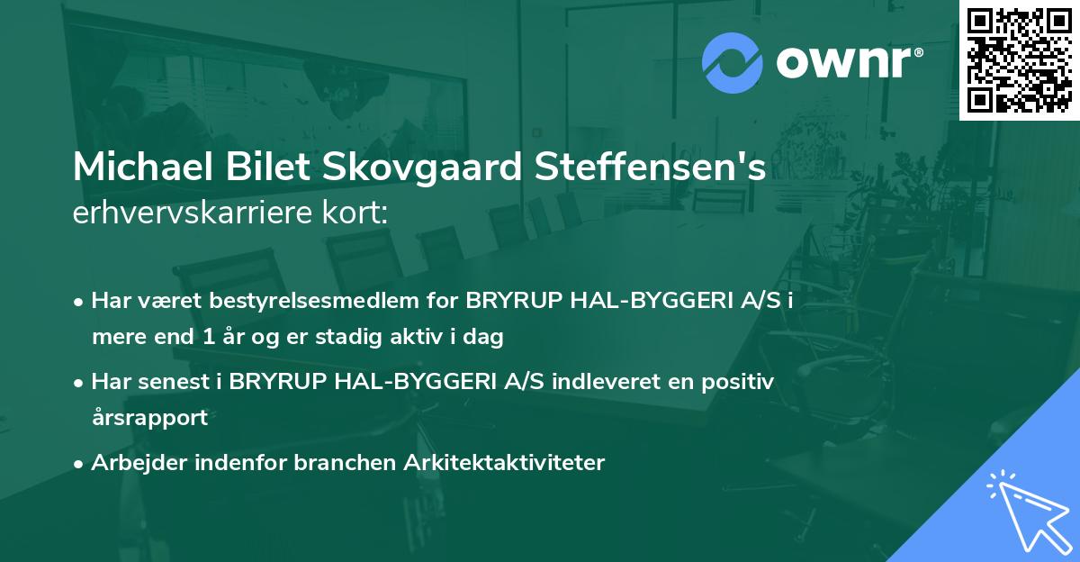 Michael Bilet Skovgaard Steffensen's erhvervskarriere kort