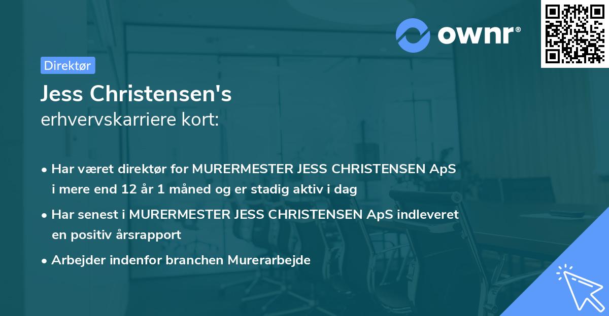 Jess Christensen's erhvervskarriere kort