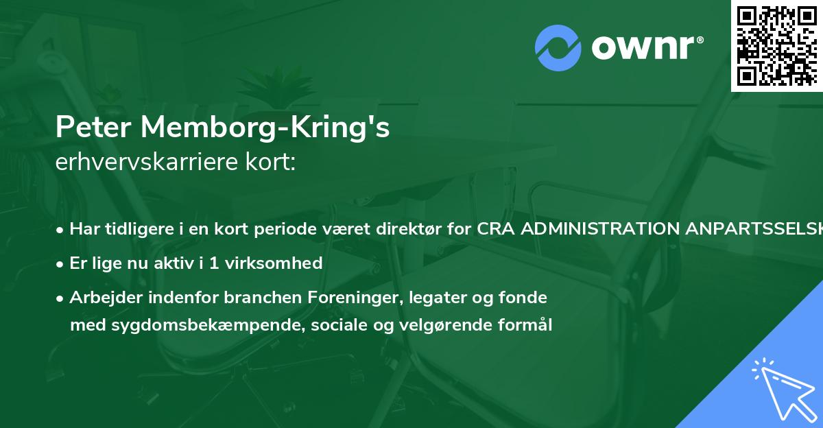Peter Memborg-Kring's erhvervskarriere kort