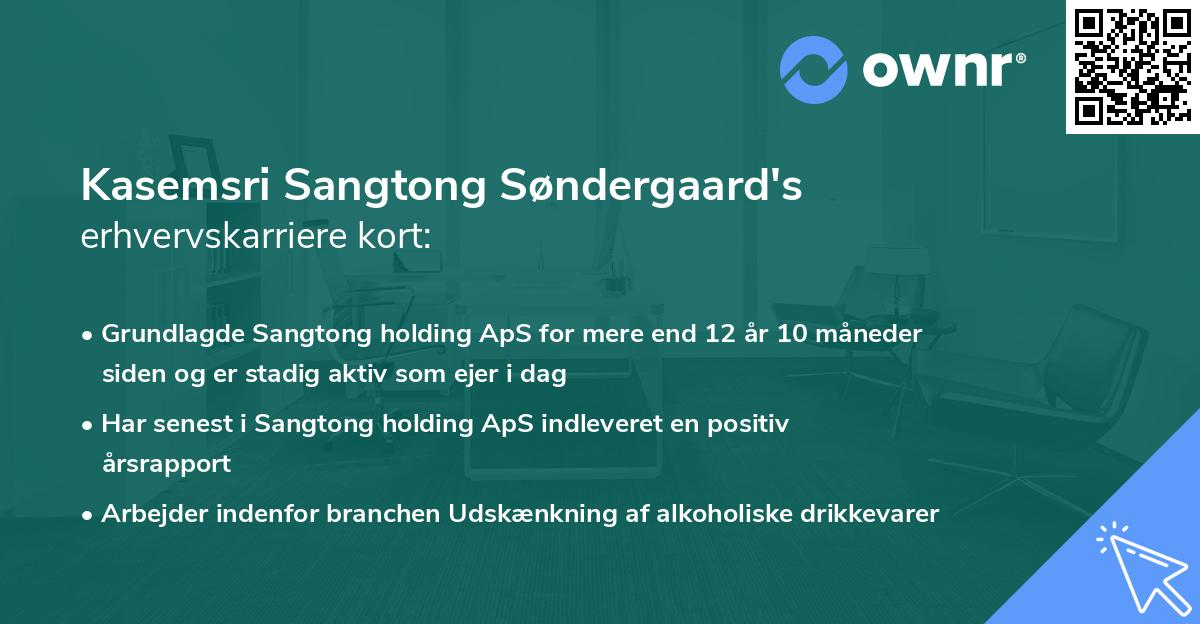 Kasemsri Sangtong Søndergaard's erhvervskarriere kort