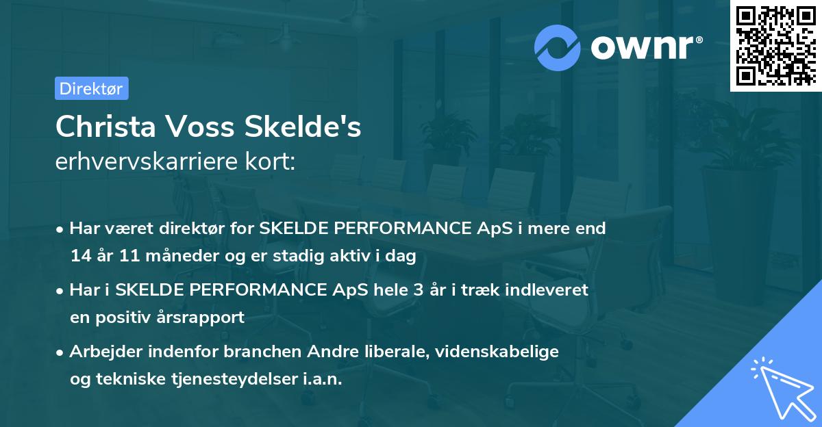 Christa Voss Skelde's erhvervskarriere kort