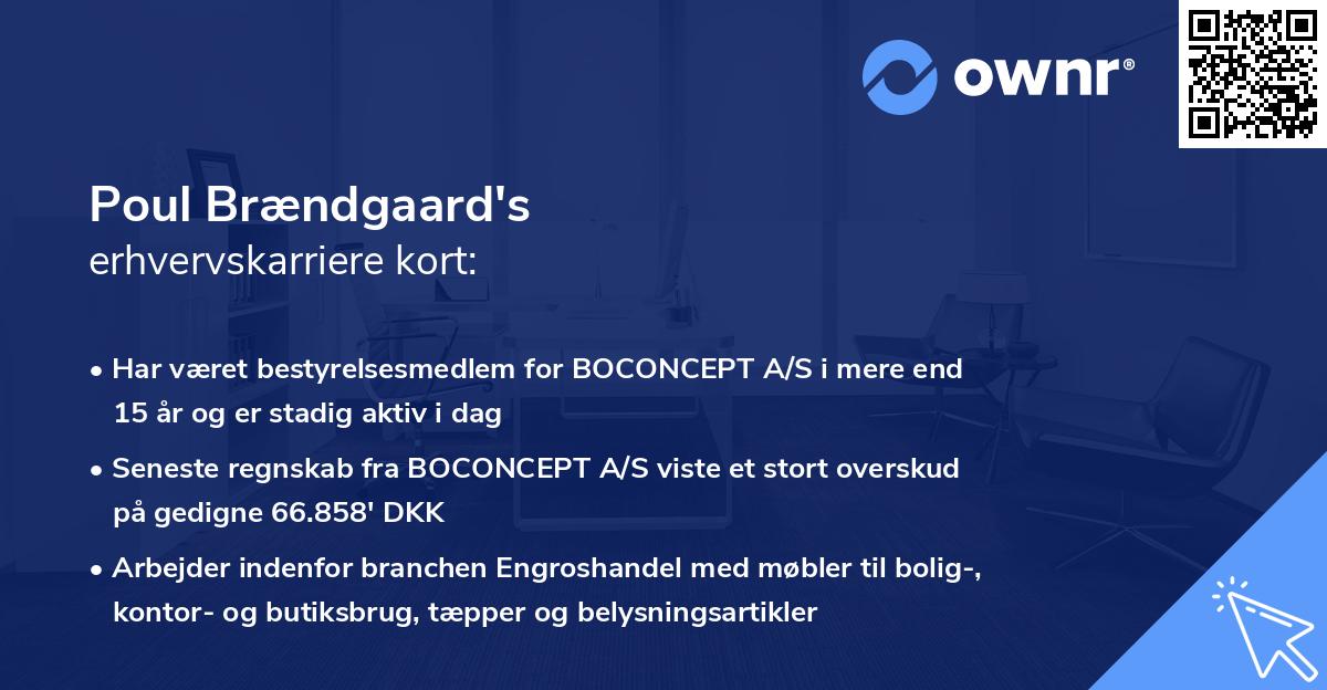 Poul Brændgaard's erhvervskarriere kort