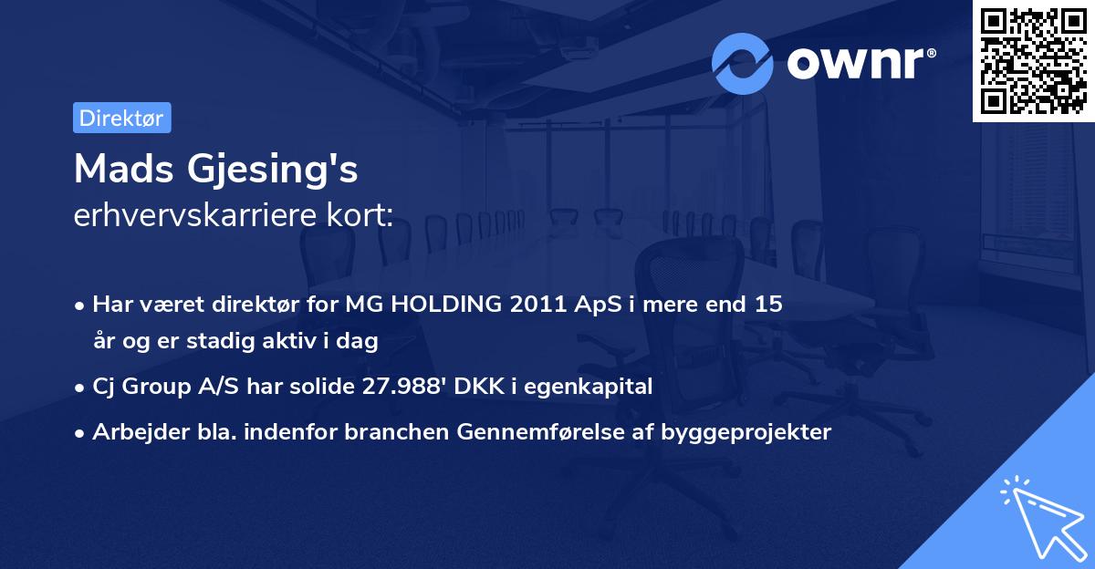 Mads Gjesing's erhvervskarriere kort