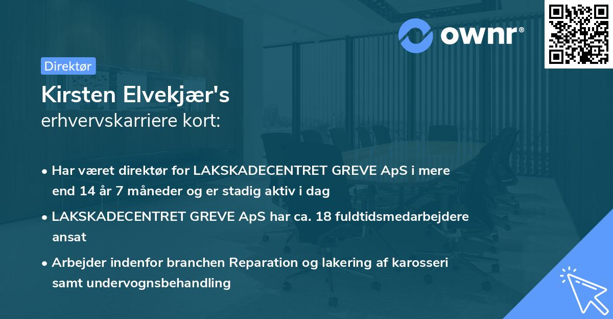 Kirsten Elvekjær's erhvervskarriere kort