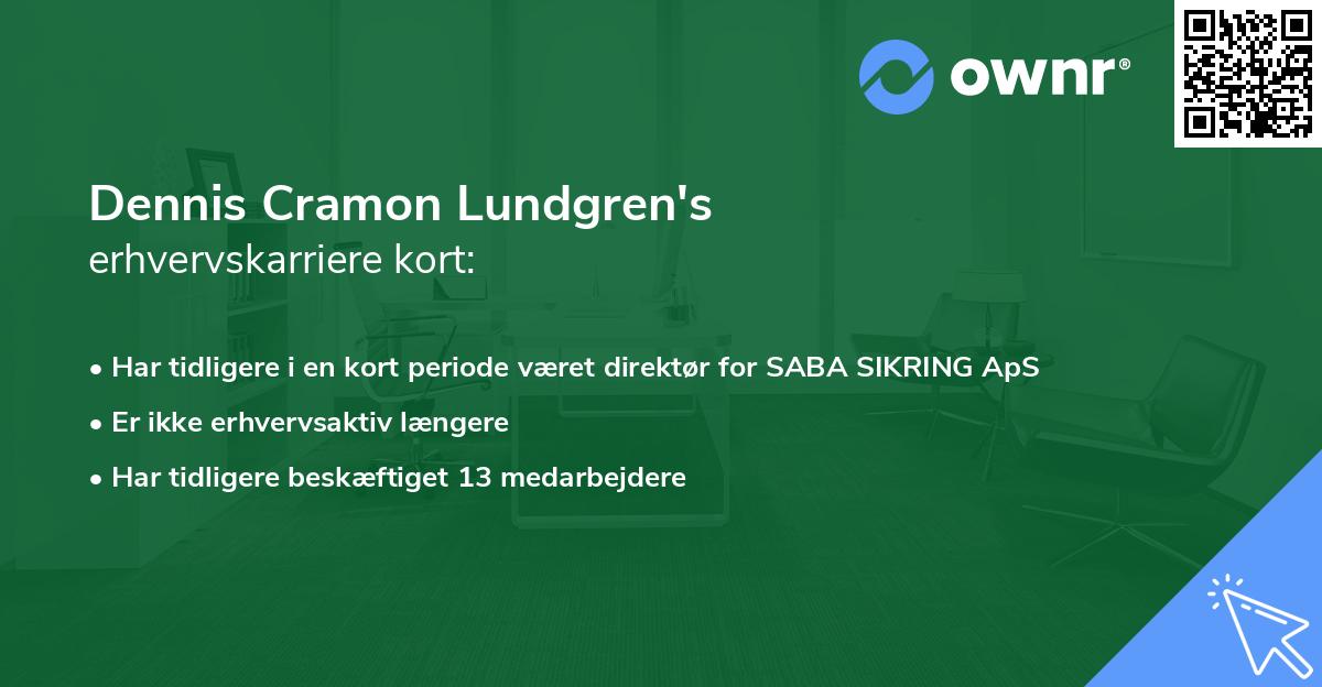 Dennis Cramon Lundgren's erhvervskarriere kort