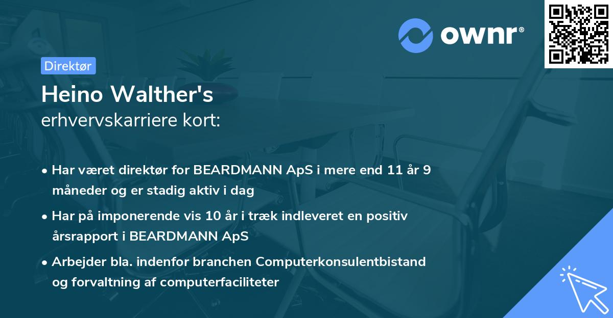 Heino Walther's erhvervskarriere kort