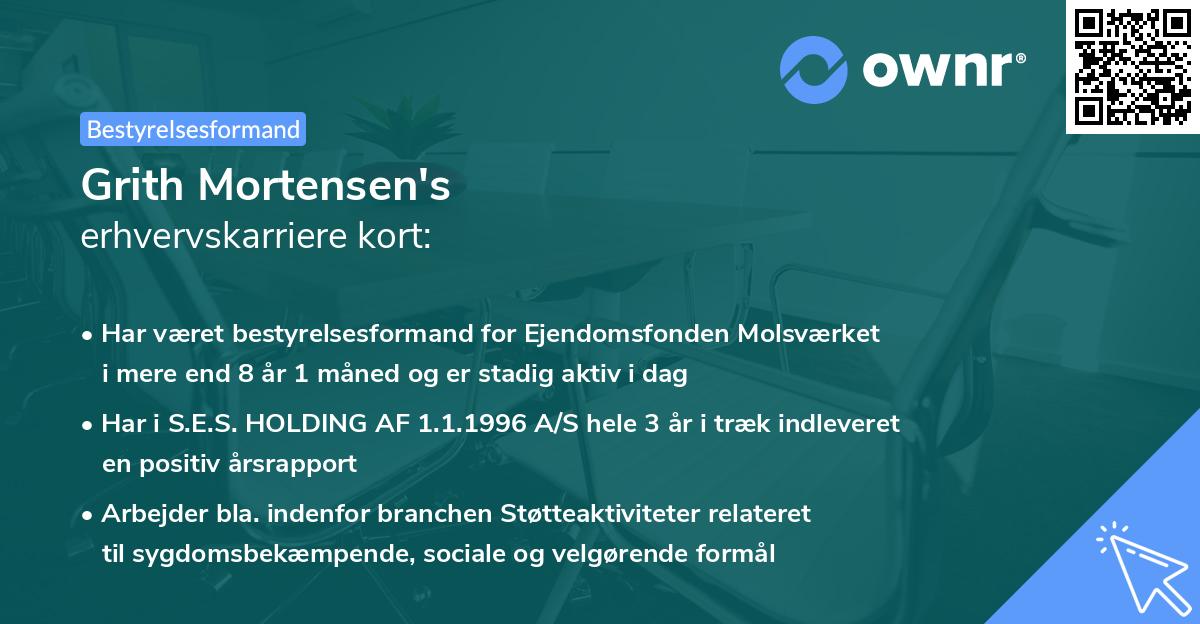 Grith Mortensen's erhvervskarriere kort