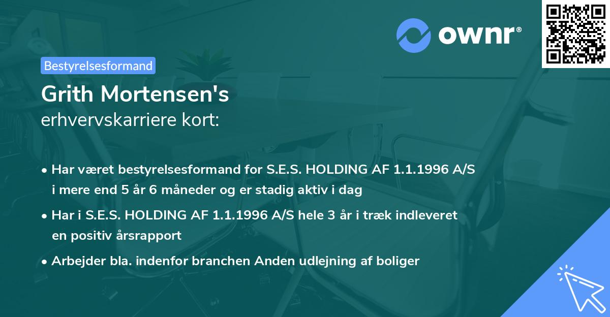 Grith Mortensen's erhvervskarriere kort