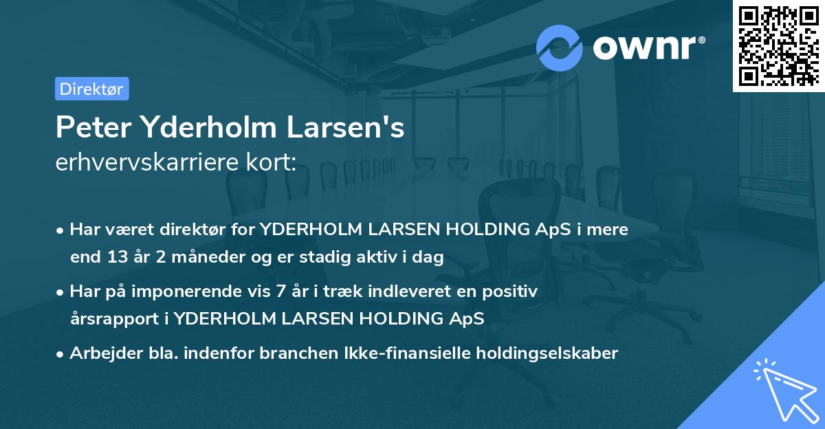 Peter Yderholm Larsen's erhvervskarriere kort