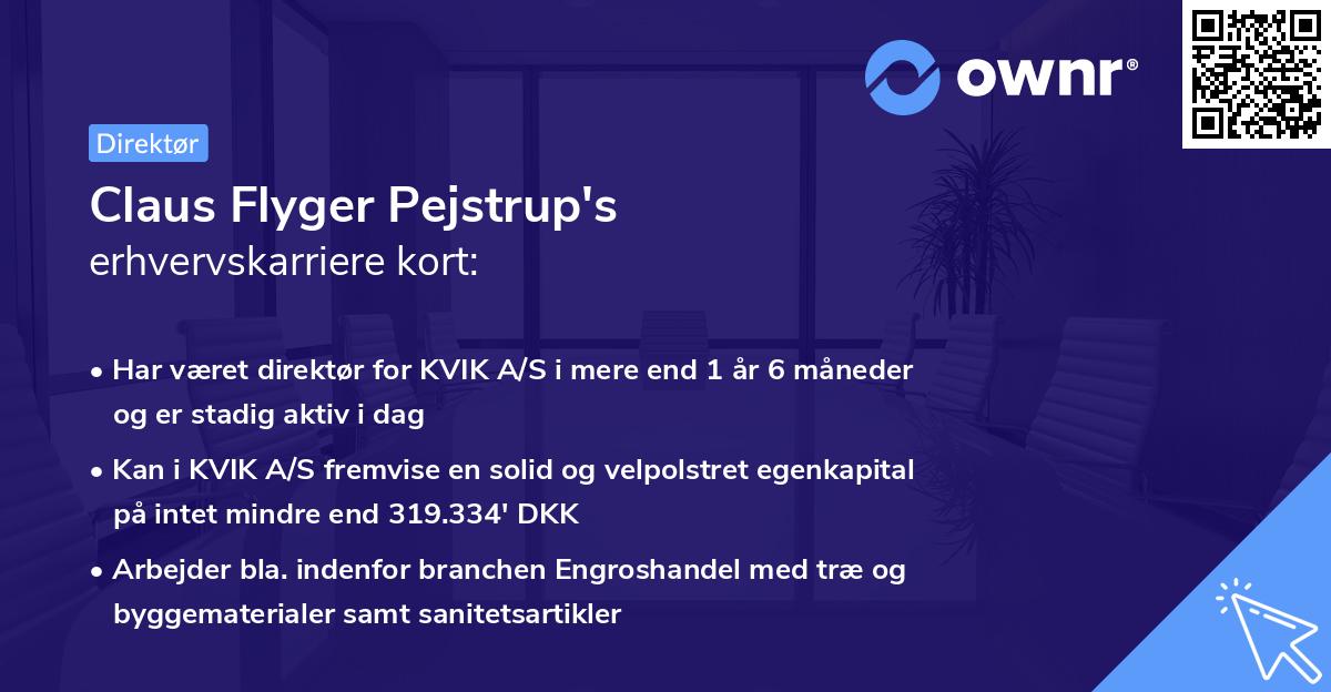 Claus Flyger Pejstrup's erhvervskarriere kort