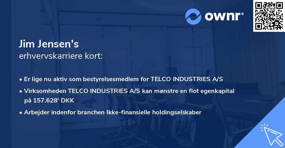 Jim Jensen's erhvervskarriere kort