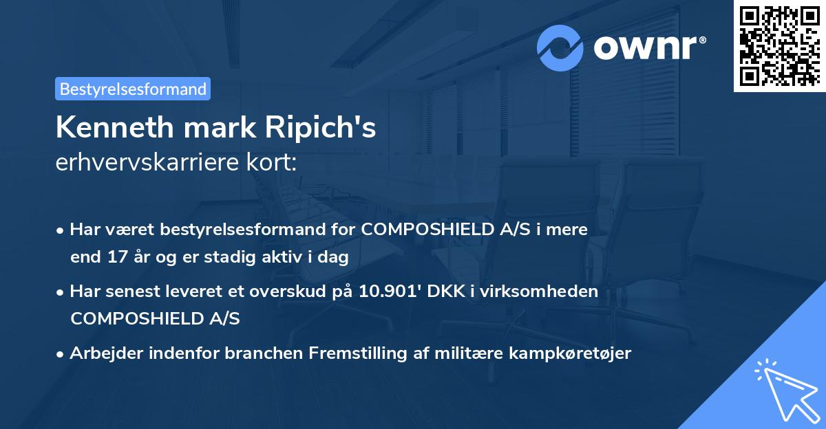Kenneth mark Ripich's erhvervskarriere kort