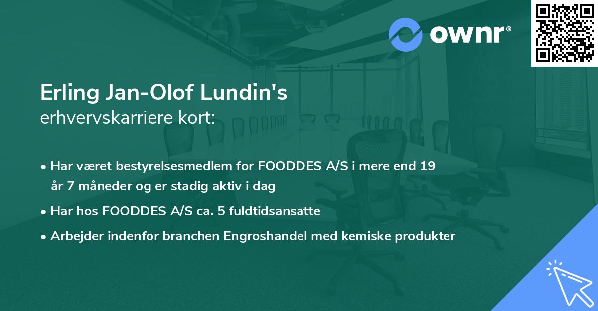 Erling Jan-Olof Lundin's erhvervskarriere kort