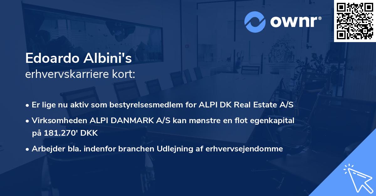 Edoardo Albini's erhvervskarriere kort