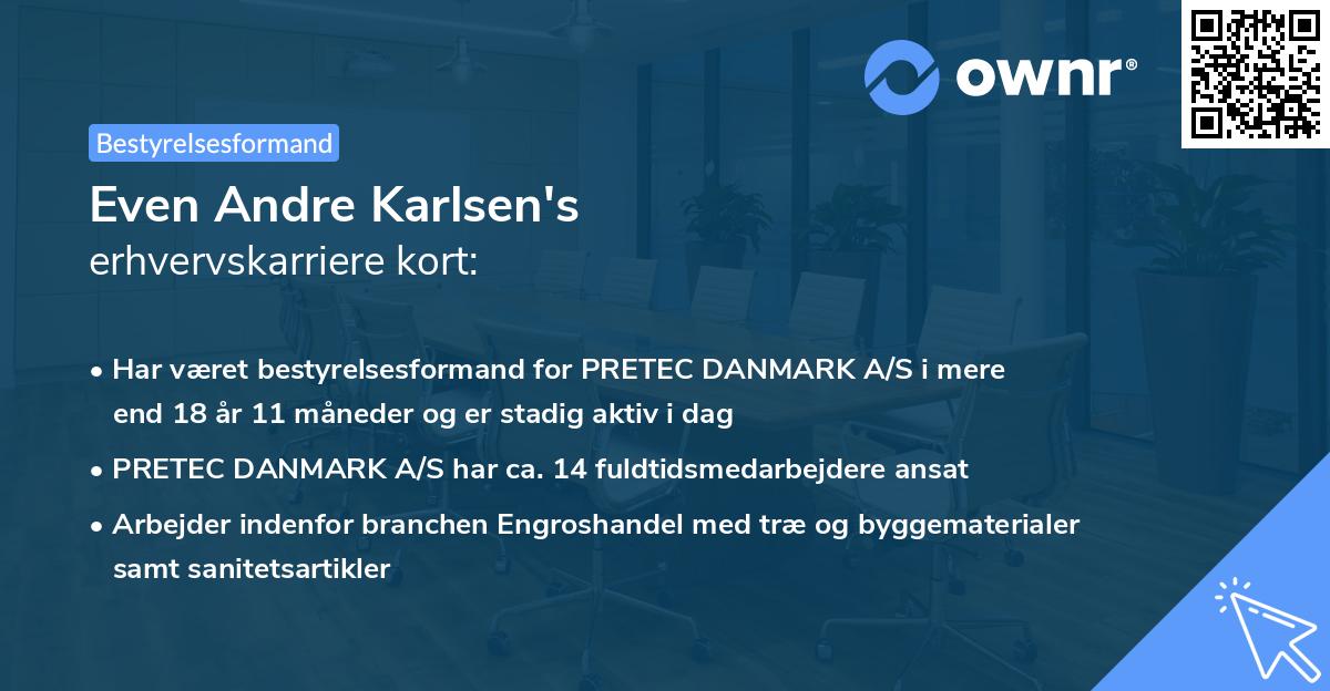 Even Andre Karlsen's erhvervskarriere kort
