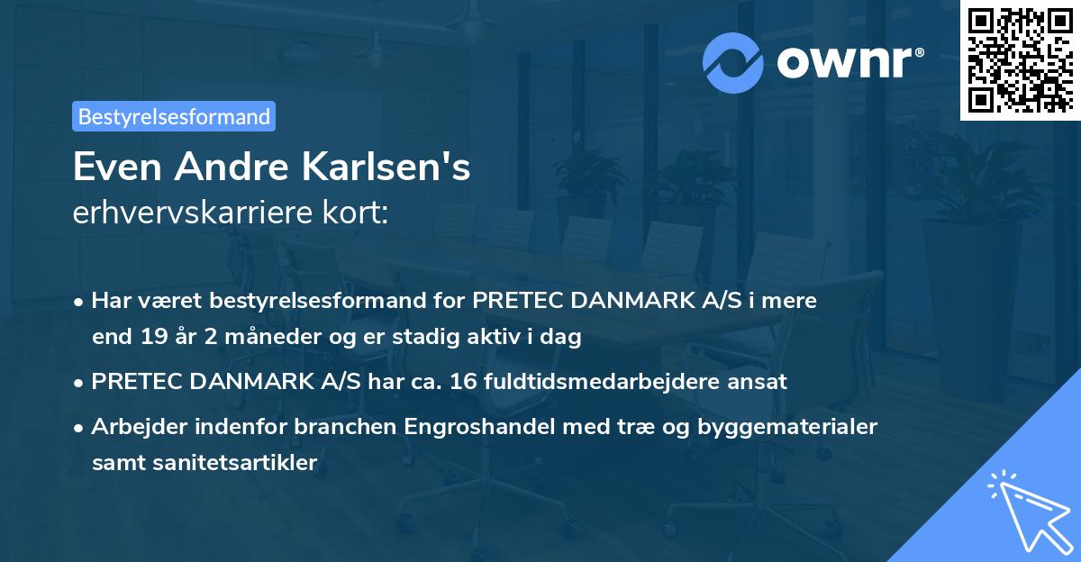 Even Andre Karlsen's erhvervskarriere kort