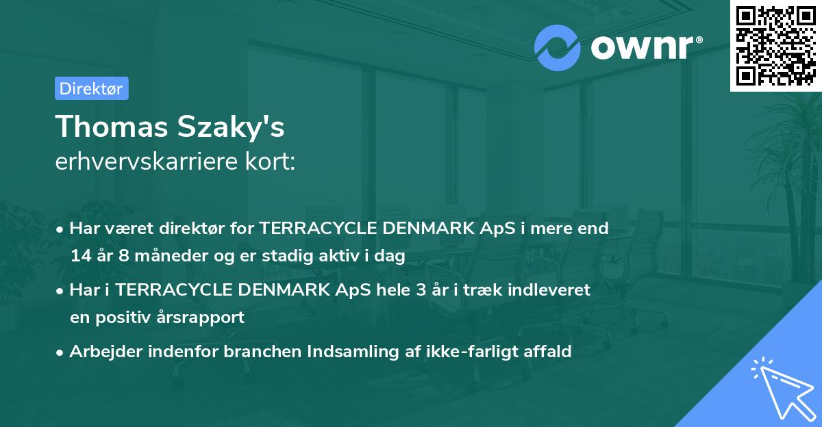 Thomas Szaky's erhvervskarriere kort