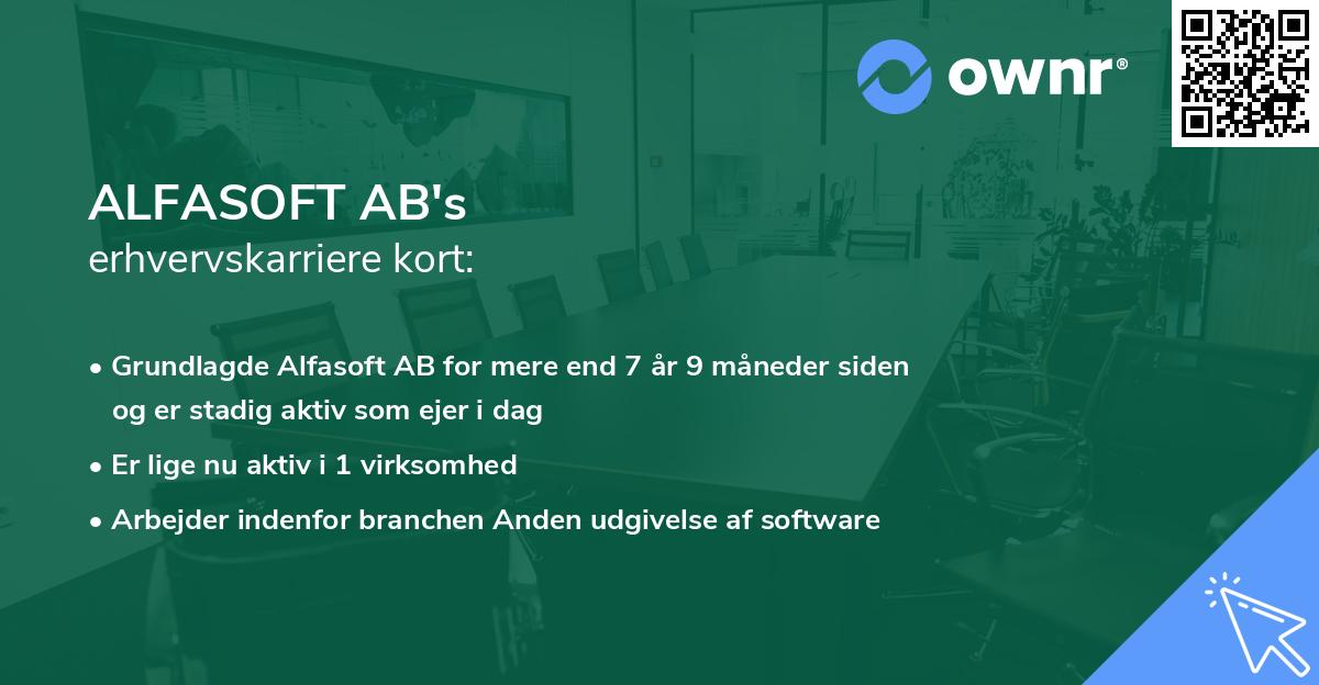 ALFASOFT AB's erhvervskarriere kort