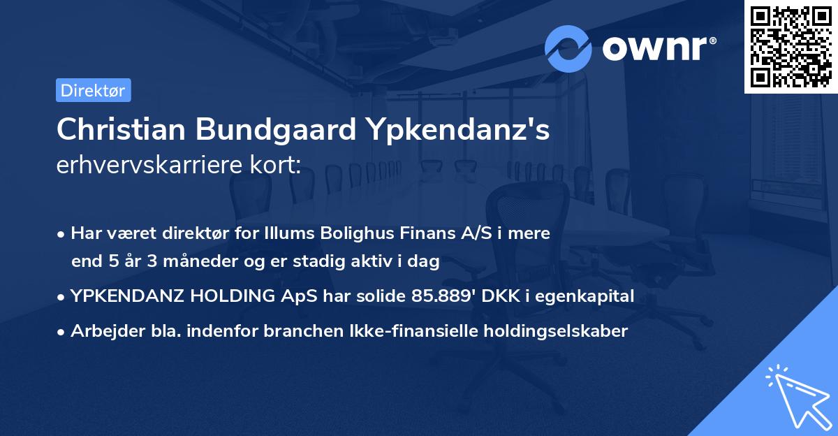 Christian Bundgaard Ypkendanz's erhvervskarriere kort