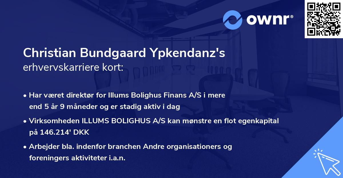 Christian Bundgaard Ypkendanz's erhvervskarriere kort